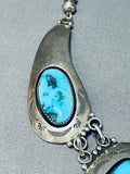 Best Terr Goodluck Vintage Native American Navajo Turquoise Sterling Silver Necklace-Nativo Arts