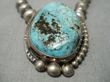 Important Vintage Native American Navajo Wil Singer Turquoise Sterling Silver Necklace-Nativo Arts
