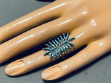 Extremely Important Alice Quam Vintage Native American Zuni Turquoise Sterling Silver Ring-Nativo Arts