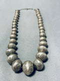 Fabulous Vintage Native American Navajo Sterling Silver Bead Necklace-Nativo Arts