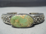 Important Thick 3d Vintage Native American Navajo Royston Turquoise Sterling Silver Bracelet-Nativo Arts