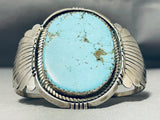 Colossal Vintage Native American Navajo Blue Gem Turquoise Sterling Silver Bracelet-Nativo Arts