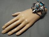 Important Vintage Native American Zuni Gary Vacit Turquoise Sterling Silver Kachina Bracelet-Nativo Arts