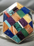 Absolutely Incredible Vintage Native American Navajo Turquoise Inlay Sterling Silver Bracelet-Nativo Arts