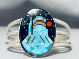 Monument Valley Turquoise Native American Navajo Sterling Silver Signed Bracelet-Nativo Arts