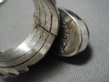 Important Navajo Lapis Sterling Silver Ring Native American-Nativo Arts