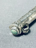 Fantastic Native American Navajo Royston Turquoise Sterling Silver Toothpick Holder Signed-Nativo Arts