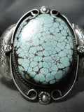 Hueg Vintage Native American Navajo #8 Turquoise Sterling Silver Bracelet-Nativo Arts