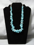 Stunning Vintage Native American Navajo Spiderweb Turquoise Nugget Sterling Silver Necklace Old-Nativo Arts