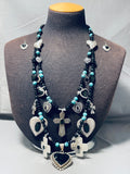 One Of Most Beautiful Vintage Southwestern Turquoise Sterling Silver Necklace-Nativo Arts