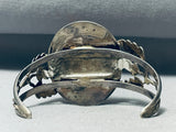 One Of The Most Unique Vintage Native American Navajo Sand Agate Sterling Silver Leaf Bracelet-Nativo Arts