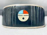 Best Vintage Native American Navajo Chris Tom Turquoise Sterling Silver Onyx Bracelet-Nativo Arts