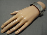 Important Vintage Native American Navajo Hand Tooled Alex Sanchez Sterling Silver Bracelet Old-Nativo Arts