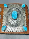 One Of The Best Vintage Native American Navajo Hand Sterling Silver Turquoise Ketoh Bracelet-Nativo Arts