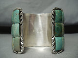One Of The Biggest Best Native American Green Turquoise Sterling Silver Bracelet-Nativo Arts