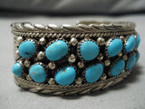 Quality Dan Sandoval Vintage Native American Navajo Sky Blue Turquoise Sterling Silver Bracelet-Nativo Arts