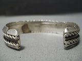 Sunbursting Vintage Native American Navajo Sterling Silver Bracelet Old-Nativo Arts