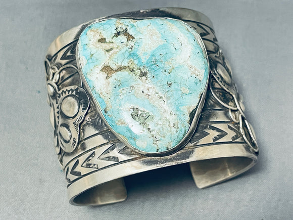 Get Your Workout In 154 Gram Native American Navajo Turquoise Sterling Silver Bracelet-Nativo Arts