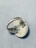 Amazing Vintage Native American Navajo Easter Blue Turquoise Sterling Silver Ring-Nativo Arts