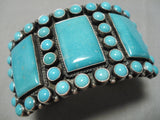 One Of Best Vintage Native American Navajo Turquoise Sterling Silver Bracelet Old-Nativo Arts