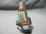Amazing Vintage Native American Navajo David Tune Turquoise Sterling Silver Ring-Nativo Arts