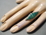 Marvelous Vintage Native American Navajo Cerrillos Turquoise Sterling Silver Ring Old-Nativo Arts