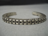 Important Zuni Native American Sterling Silver Hand Tooled Bracelet-Nativo Arts