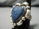 Native American Important Touchine Family Heart Of Lapis Sterling Silver Ring-Nativo Arts