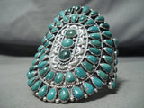 Important Best Vintage Native American Navajo Green Turquoise Sterling Silver Bracelet-Nativo Arts