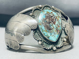 Gigantic Vintage Native American Navajo Pilot Mountain Turquoise Sterling Silver Bracelet-Nativo Arts