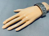 One Of The Most Intricate Vintage Native American Navajo All Sterling Silver Bracelet-Nativo Arts