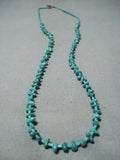 Native American Stunning Vintage Santo Domingo Royston Turquoise Heishi Sterling Silver Necklace-Nativo Arts