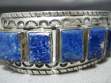 One Of The Best Vintage Native American Navajo Lapis Sterling Silver Bracelet-Nativo Arts