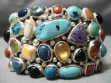 Museum Quality Vintage Native American Navajo Turquoise Multi Stone Sterling Silver Bracelet-Nativo Arts