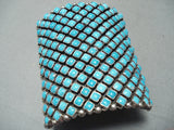 One Of The Best Ever Native American Navajo Turquoise Row Sterling Silver Bracelet-Nativo Arts