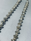Orville Tsinnie Vintage Navajon Turquoise Sterling Silver Bead Necklace-Nativo Arts