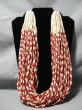 Monumental Navajo Coral Native American Hieshi Necklace- 629 Grams!-Nativo Arts