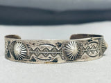 Early 1900's Vintage Native American Navajo Sterling Silver Button Bracelet-Nativo Arts