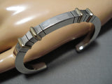 Native American Heavy And Thick!! Vintage Sterling Silver 14k Gold Bracelet Cuff-Nativo Arts