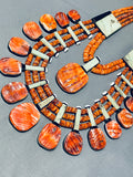 Native American Best Massive Santo Domingo Spiny Oyster Inlaid Authentic Necklace-Nativo Arts