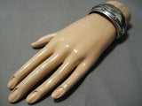 Impressive Vintage Native American Navajo Mighty Eagle Sterling Silver Bracelet Cuff-Nativo Arts