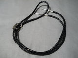 Wonderful Navajo Handcarved Sterling Silver Bolo Native American-Nativo Arts
