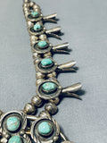 Women's Vintage Native American Navajo Royston Turquoise Sterling Silver Squash Blossom Necklace-Nativo Arts