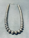 Very Old Vintage Native American Navajo Sterling Silver Hand Wrought Necklace Old-Nativo Arts