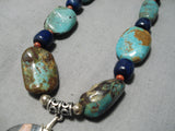 Native American Marvelous Vintage Santo Domingo Royston Turquoise Sterling Silver Necklace Old-Nativo Arts