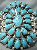 Signed Vintage Native American Navajo Turquoise Sterling Silver Bracelet-Nativo Arts