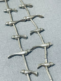 Absolutely Incredible Vintage Native American Navajo Sterling Silver Bird Fetish Necklace-Nativo Arts