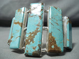 Enormous San Felipe Native American 8 Turquoise Sterling Silver Bracelet-Nativo Arts