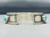 Native American Gail Bird Vintage Santo Domingo Sleeping Turquoise Sterling Silver Bracelet-Nativo Arts