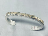 Fabulous Native American Navajo Sterling Silver And 14k Gold Signed Bracelet-Nativo Arts